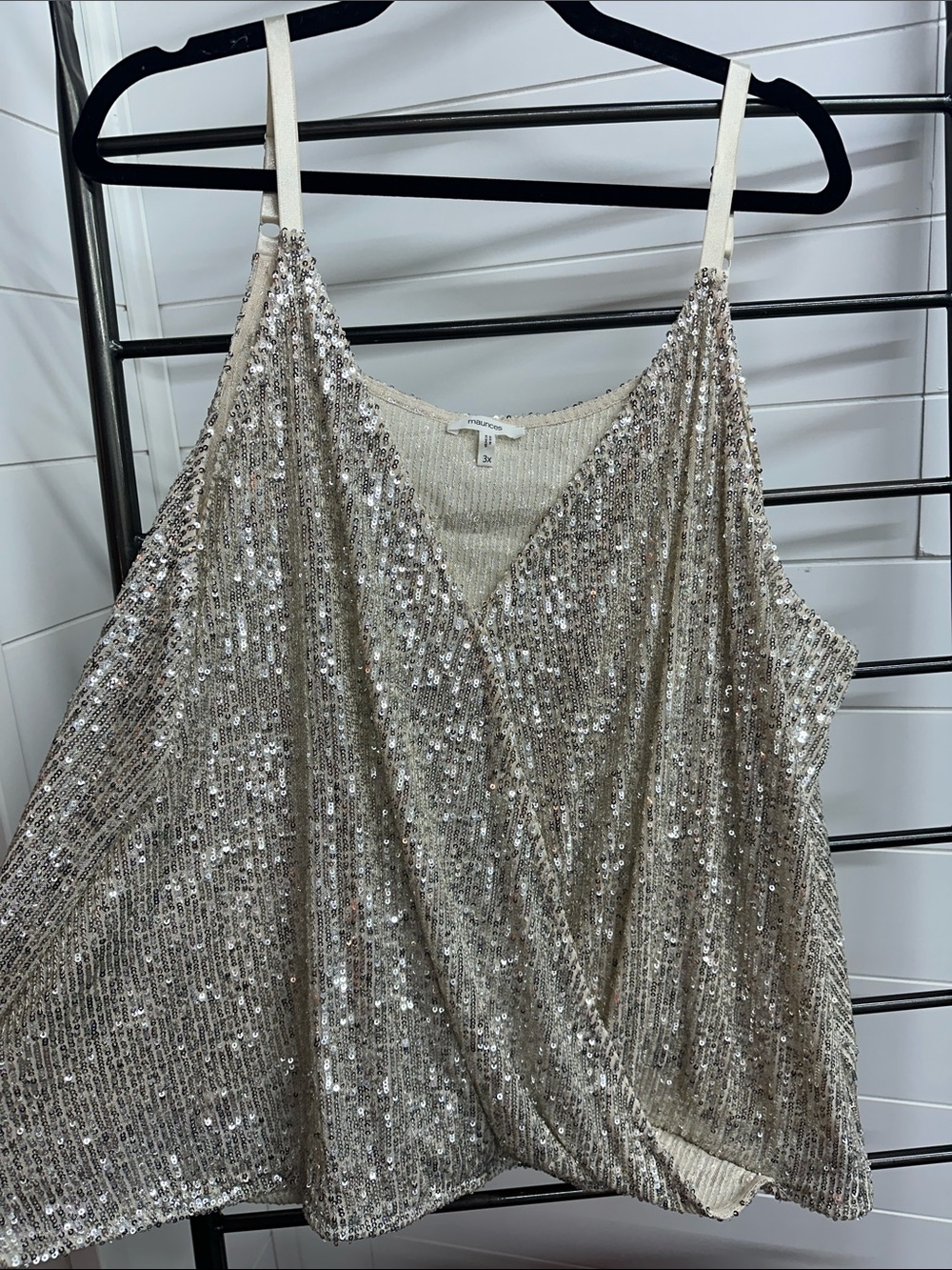 Maurices Silver Sequin Tank Top